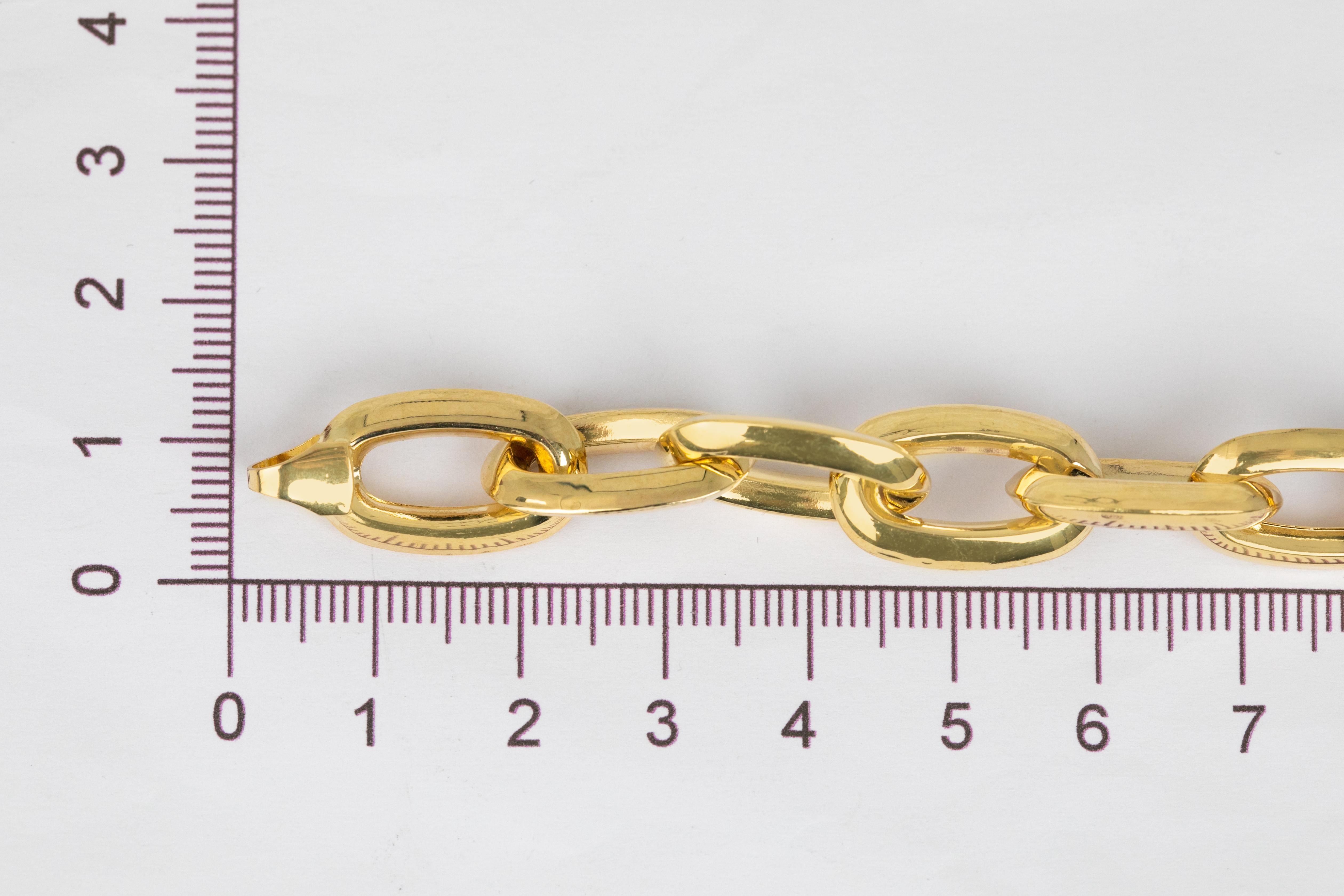 14k Gold Bracelet with Bold Chain, 14k Gold Chain Bracelet, Rectangle Bracelet For Sale 9