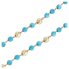 14K Gold Bracelet with Turquoise, 14k Gold Turquois Bracelet, Turquoise Bracelet