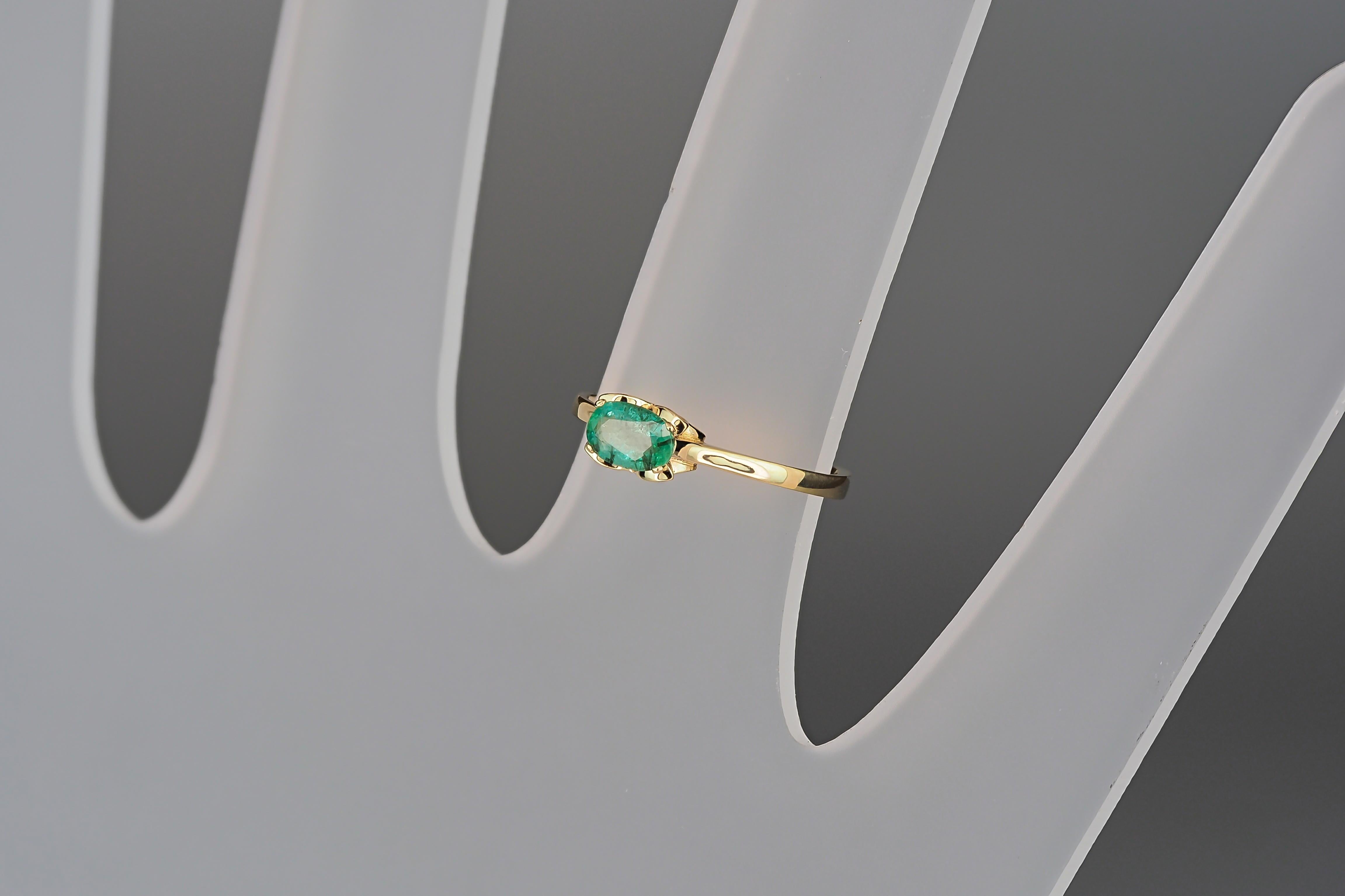 For Sale:  Emerald and Diamonds 14k gold ring. Buterfly gold ring! 9