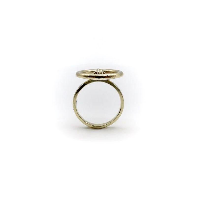 Women's or Men's 14K Gold Button Ring For Sale