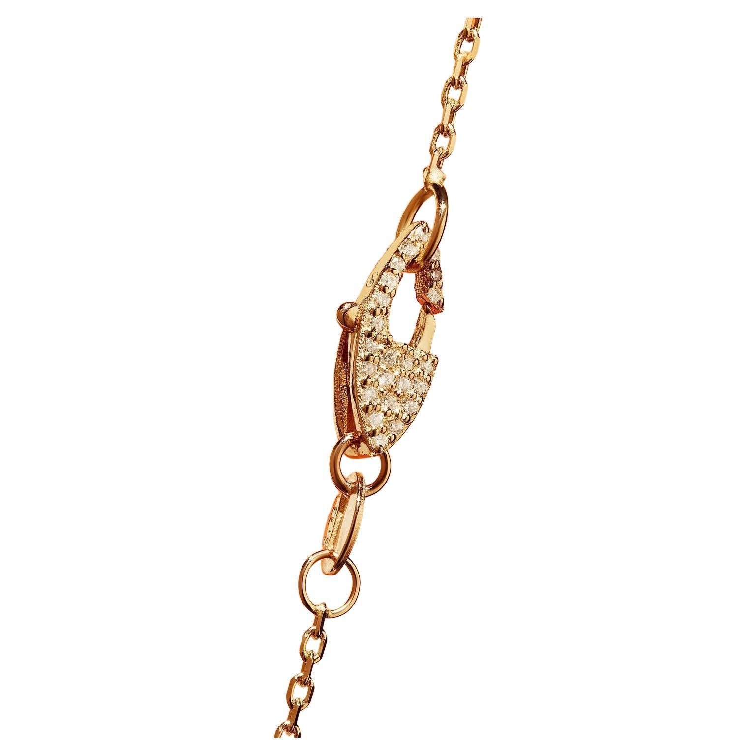 Bracciale a catena con cavo in oro 14k e chiusura personalizzata con diamanti su entrambi i lati in vendita