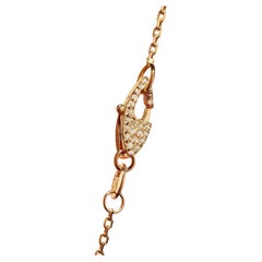 Bracciale a catena con cavo in oro 14k e chiusura personalizzata con diamanti su entrambi i lati