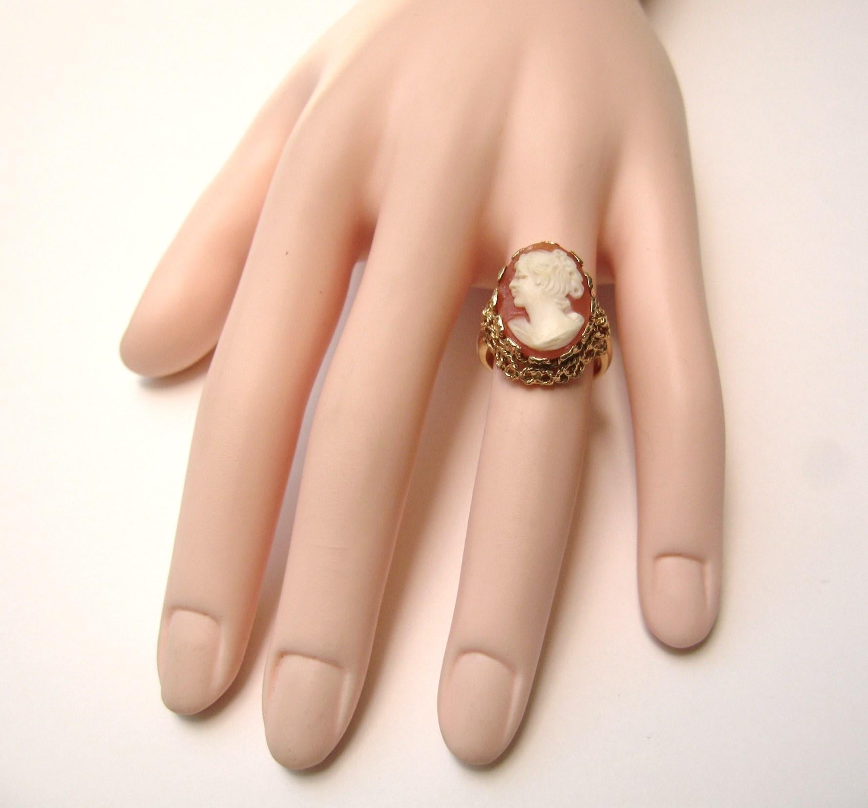 cameo ring 14k gold