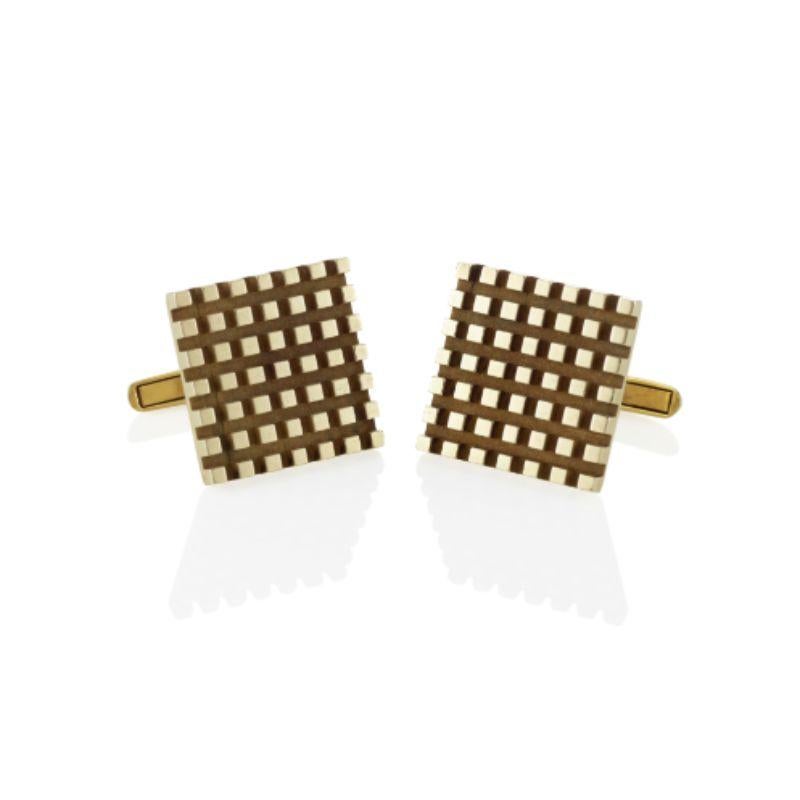 14k Gold Cartier Cufflink Pair In Good Condition For Sale In Perry, FL
