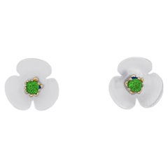 14k gold carved flower earrings studs.