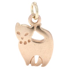 14K Gold Cat Charm