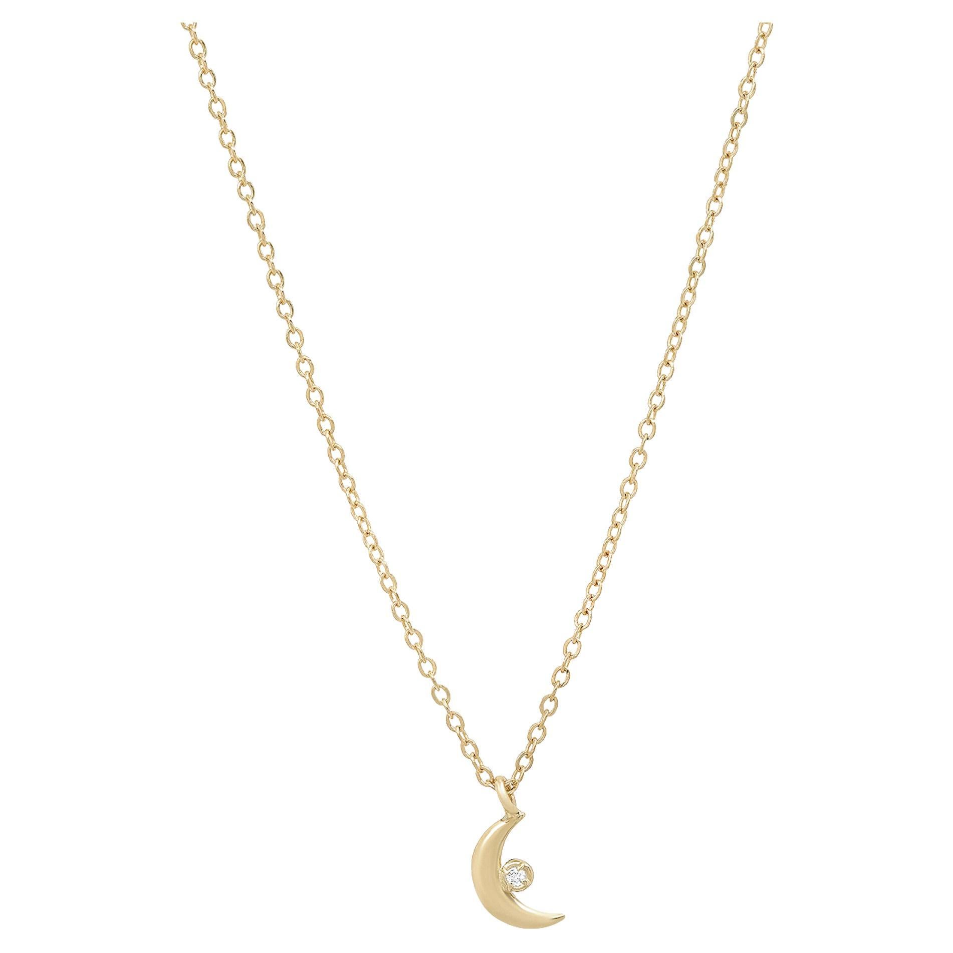 Large Silver Moon Necklace - Handmade by Anna Calvert Jewellery UK