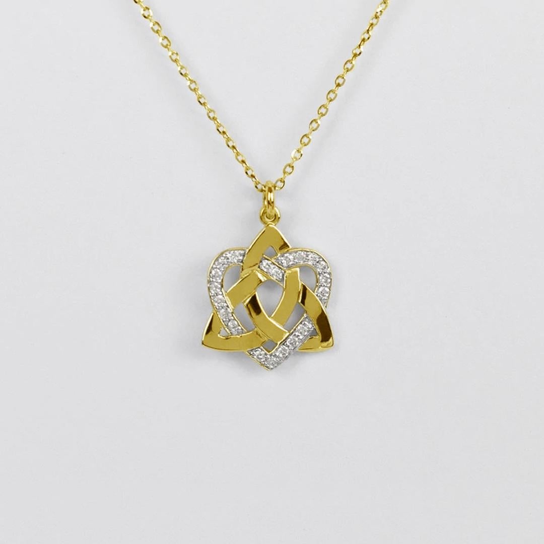 Collier Celtic Knot Irish Jewelry en or 14 carats Neuf - En vente à Bangkok, TH