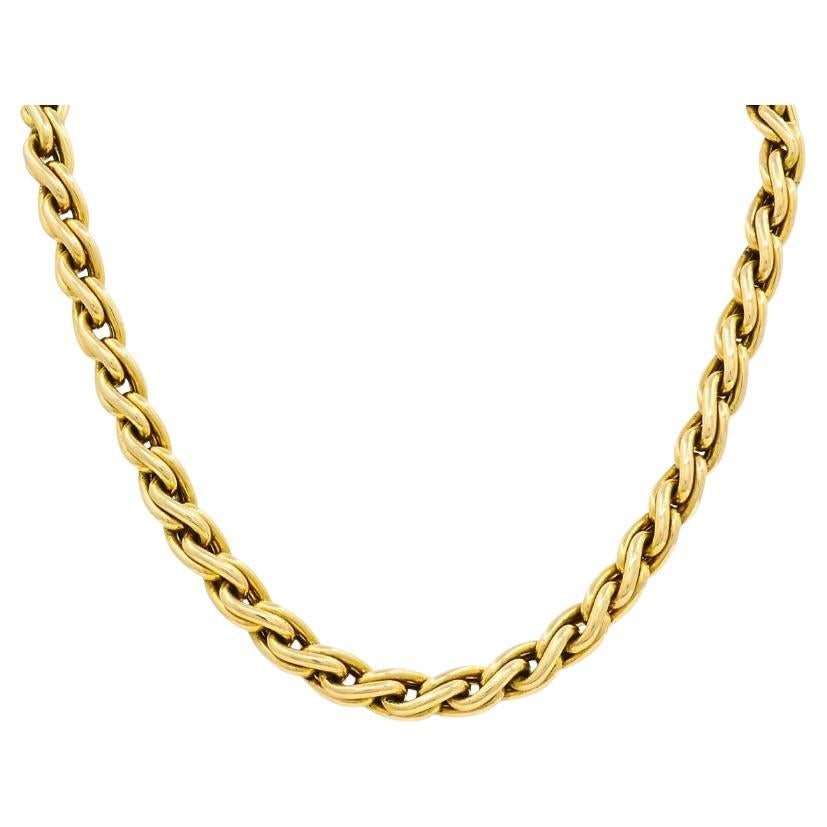 Collana a catena in oro 14k A Link ovali e grossi Gioielli Vintage