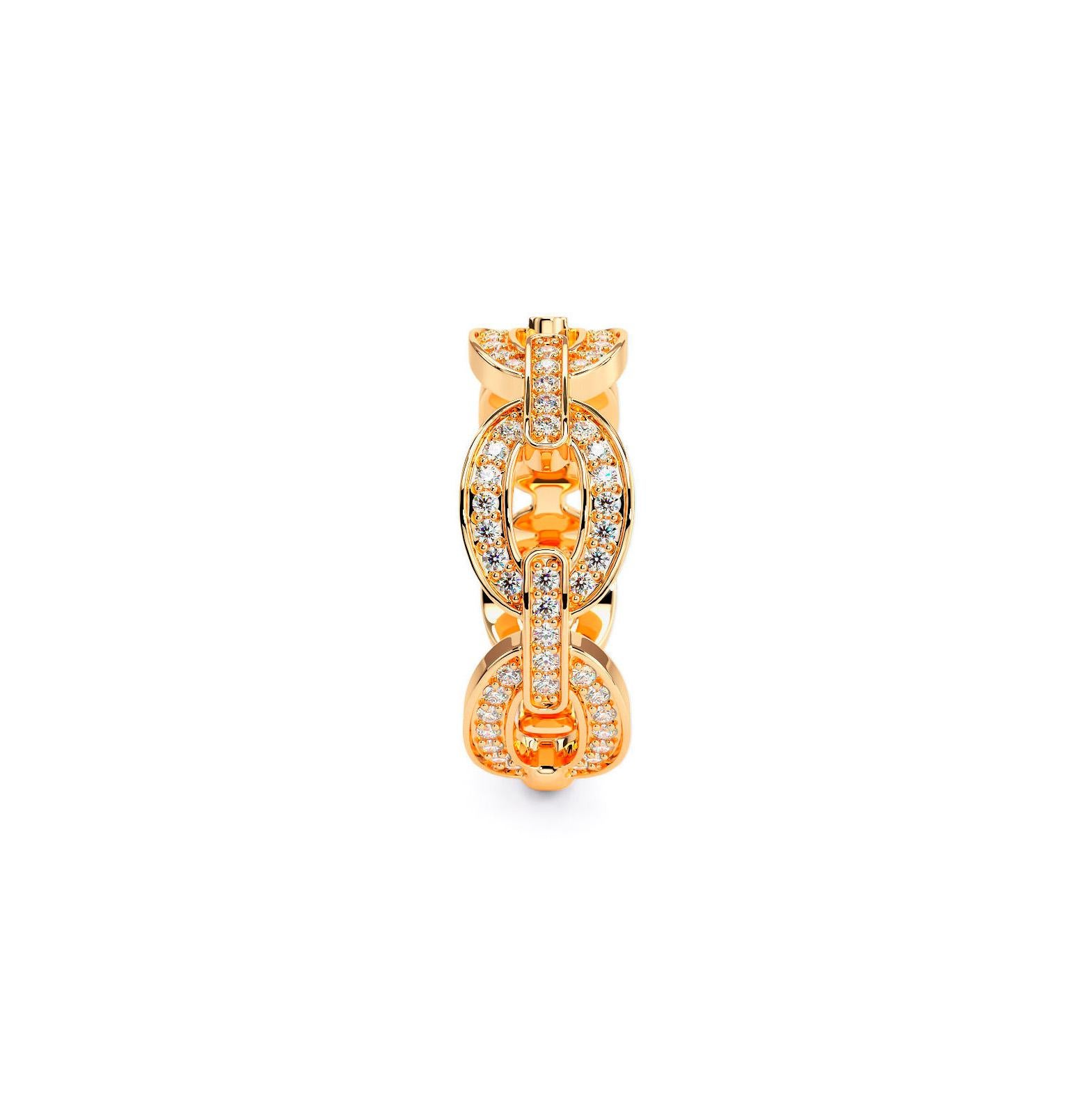 Im Angebot: 14k Gold Kette Ring mit Moissaniten () 6