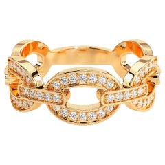 Bague à chaîne en or 14k avec moissanites