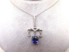 14k Gold Chandelier 2.30ct Genuine Natural Tanzanite Pendant w/Diamonds '#C3757'