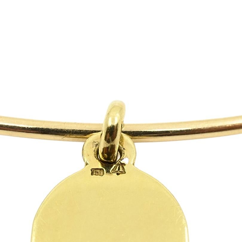 Collana girocollo in oro 14k Ciondolo con diamante in oro 18k in vendita 1