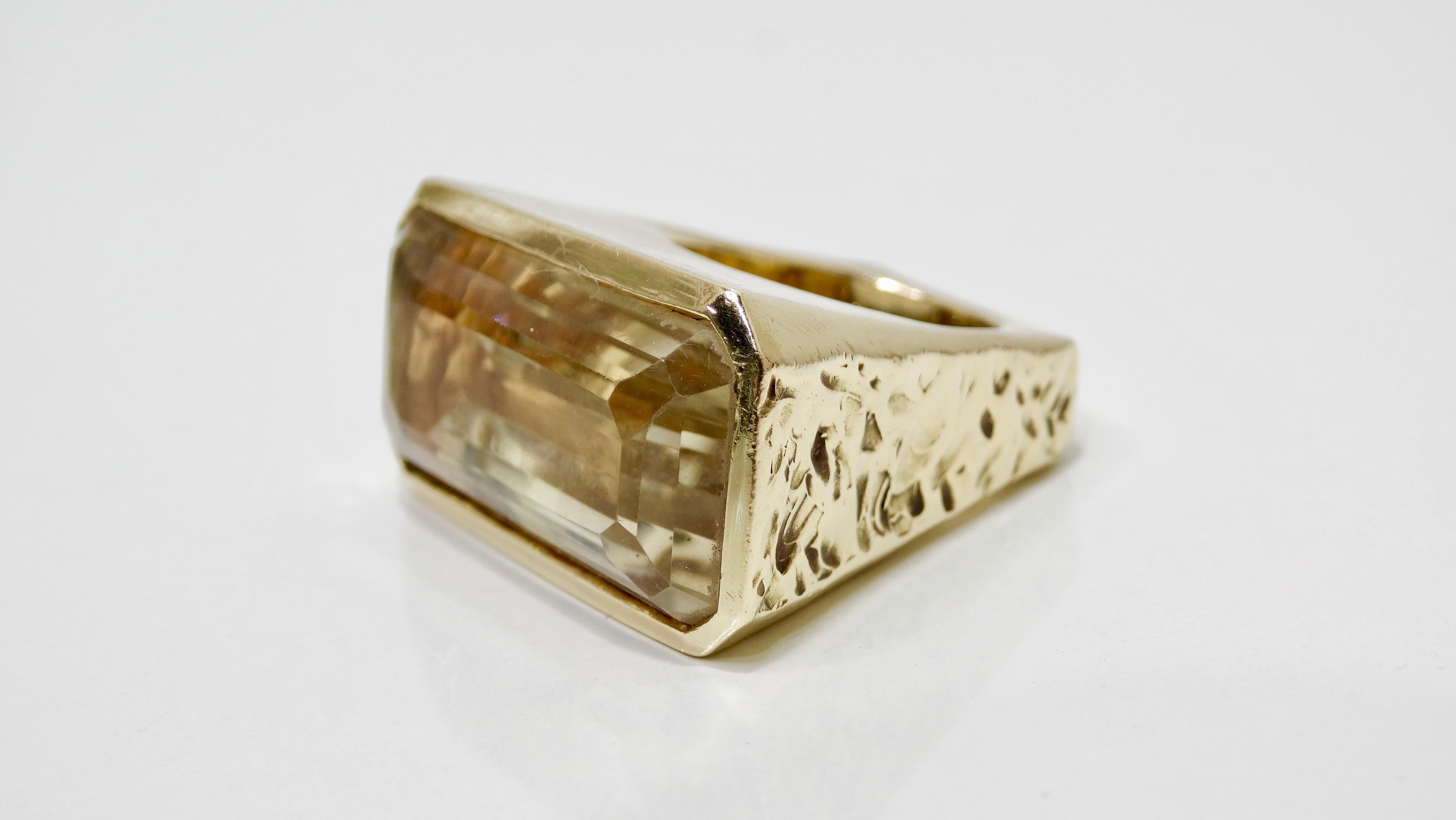 Citrine Baguette Cocktail Ring  2