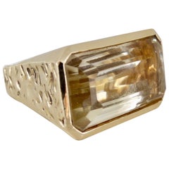 Citrine Baguette Cocktail Ring 