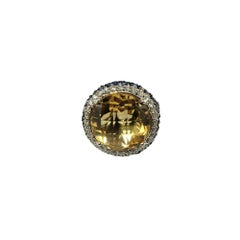 14K Gold Citrin, Diamant, Saphir Ring Größe 7,25 #16339
