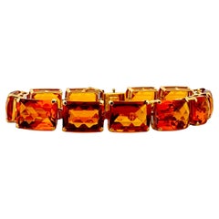 Bracelet tennis en or 14 carats et citrine 80 carats