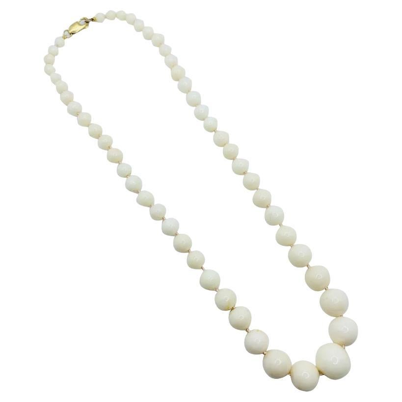 14k Gold Clasp with 51 Bead Coral Necklace