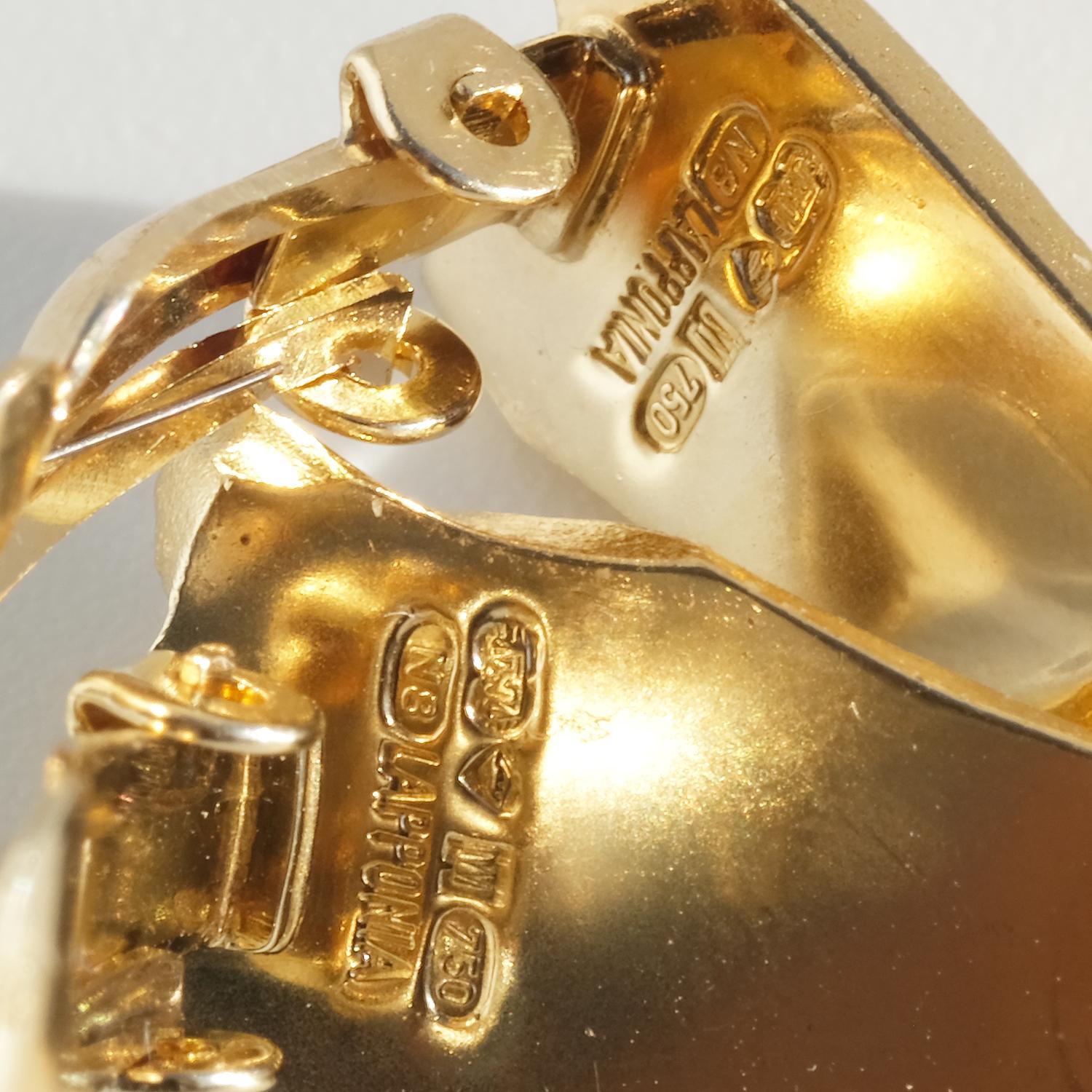 14K Gold-Ohrclips Episode von Lapponia, hergestellt 1990 im Angebot 2