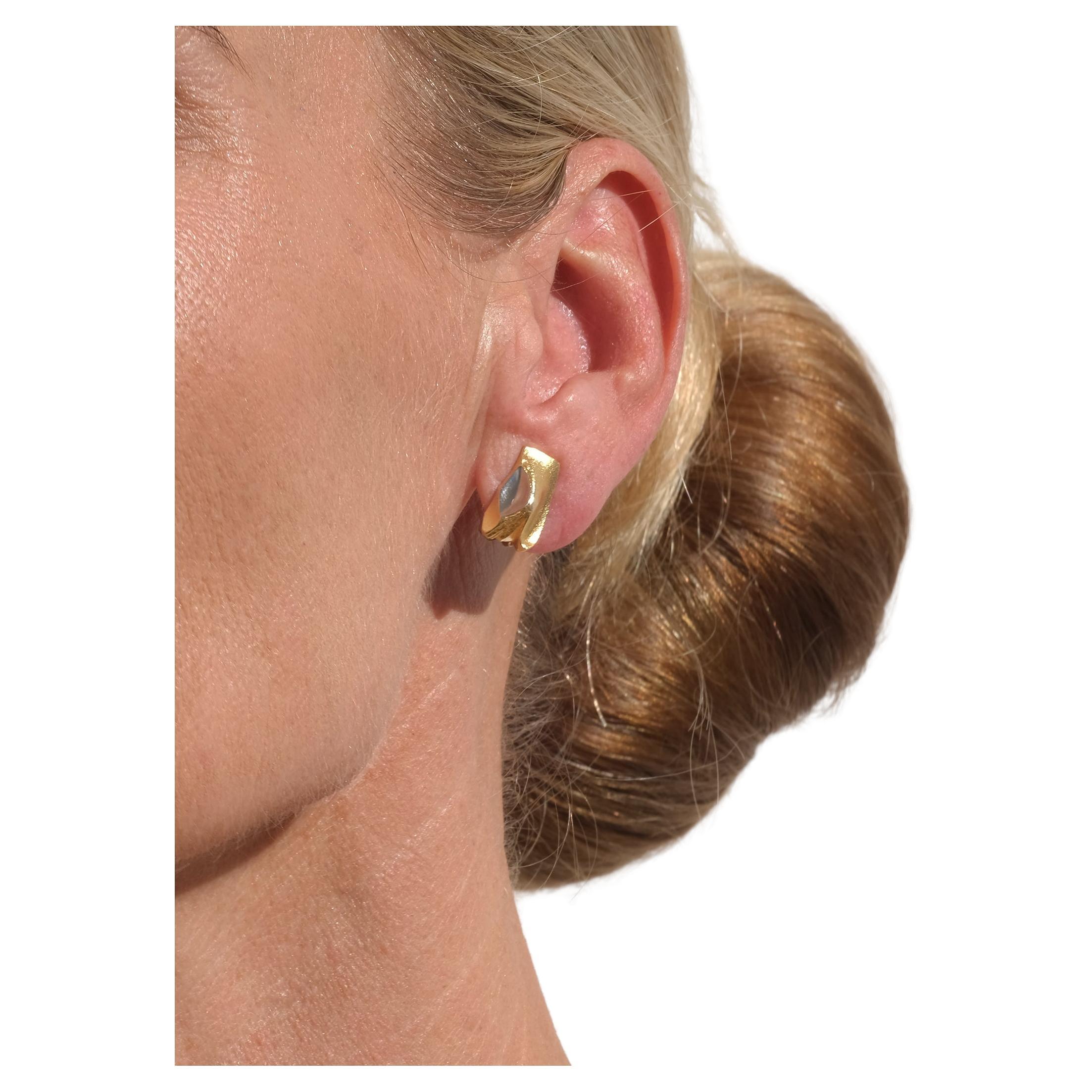 Orecchini a clip in oro 14K "Episode" di Lapponia Made 1990