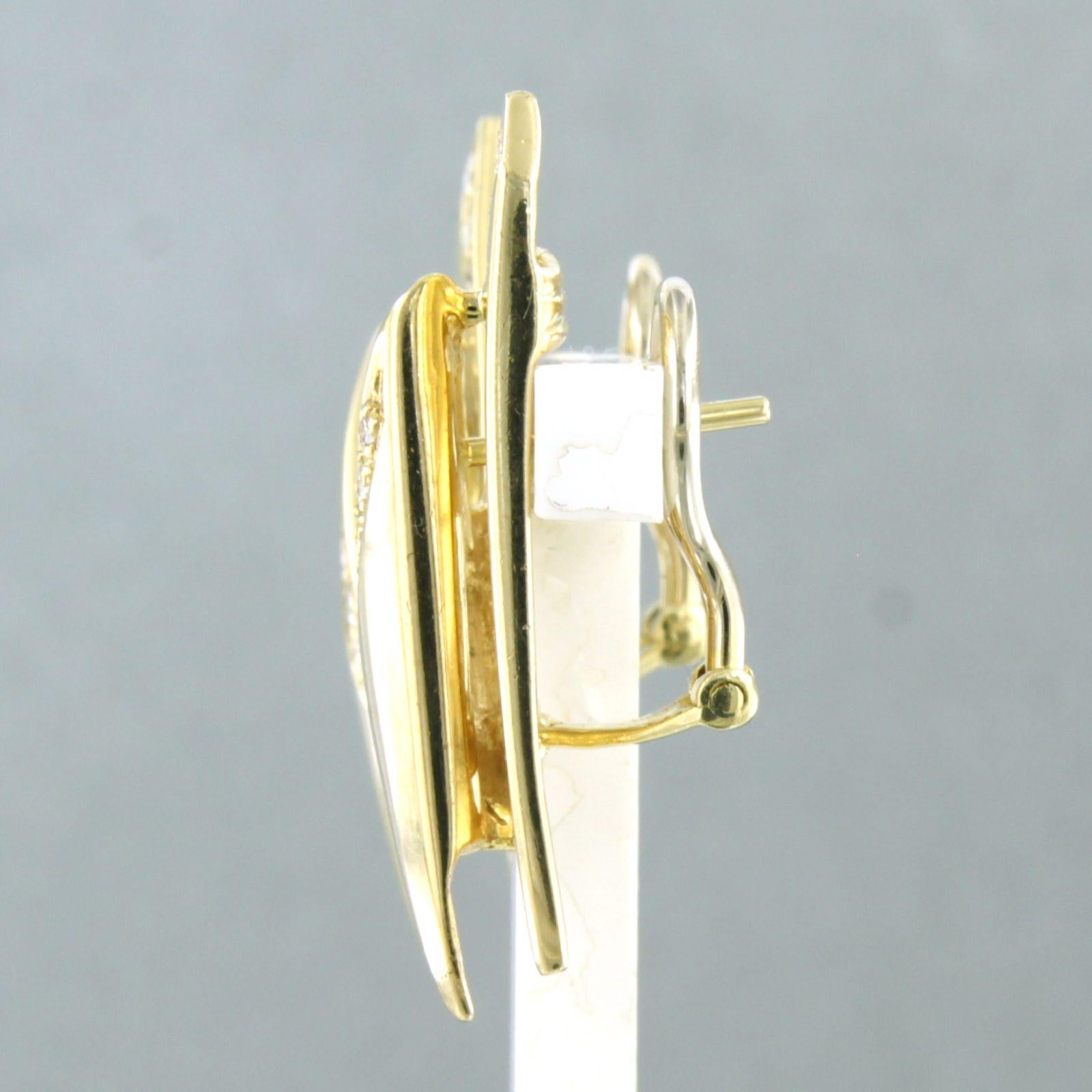 Moderne Boucles d'oreilles clips en or 14k avec diamants taille brillant jusqu'à 0,35ct 8,0 grammes en vente