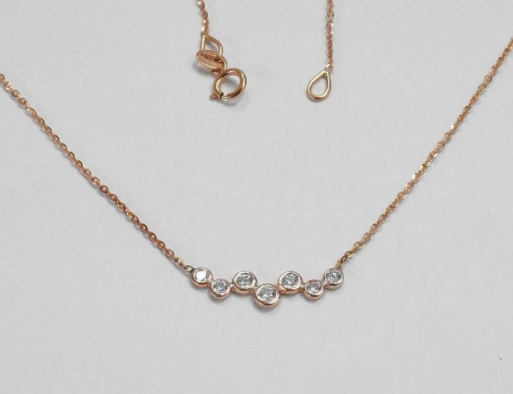 Modern 14k Gold Cluster Diamond Necklace Floating Diamond Necklace For Sale