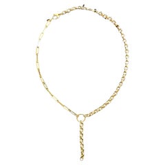 14K Gold Convertible Paperclip & Round Link Chain Necklace