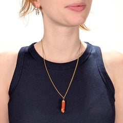 14K Gold & Coral Victorian Style Figural Hand / Fist Pendant or Charm