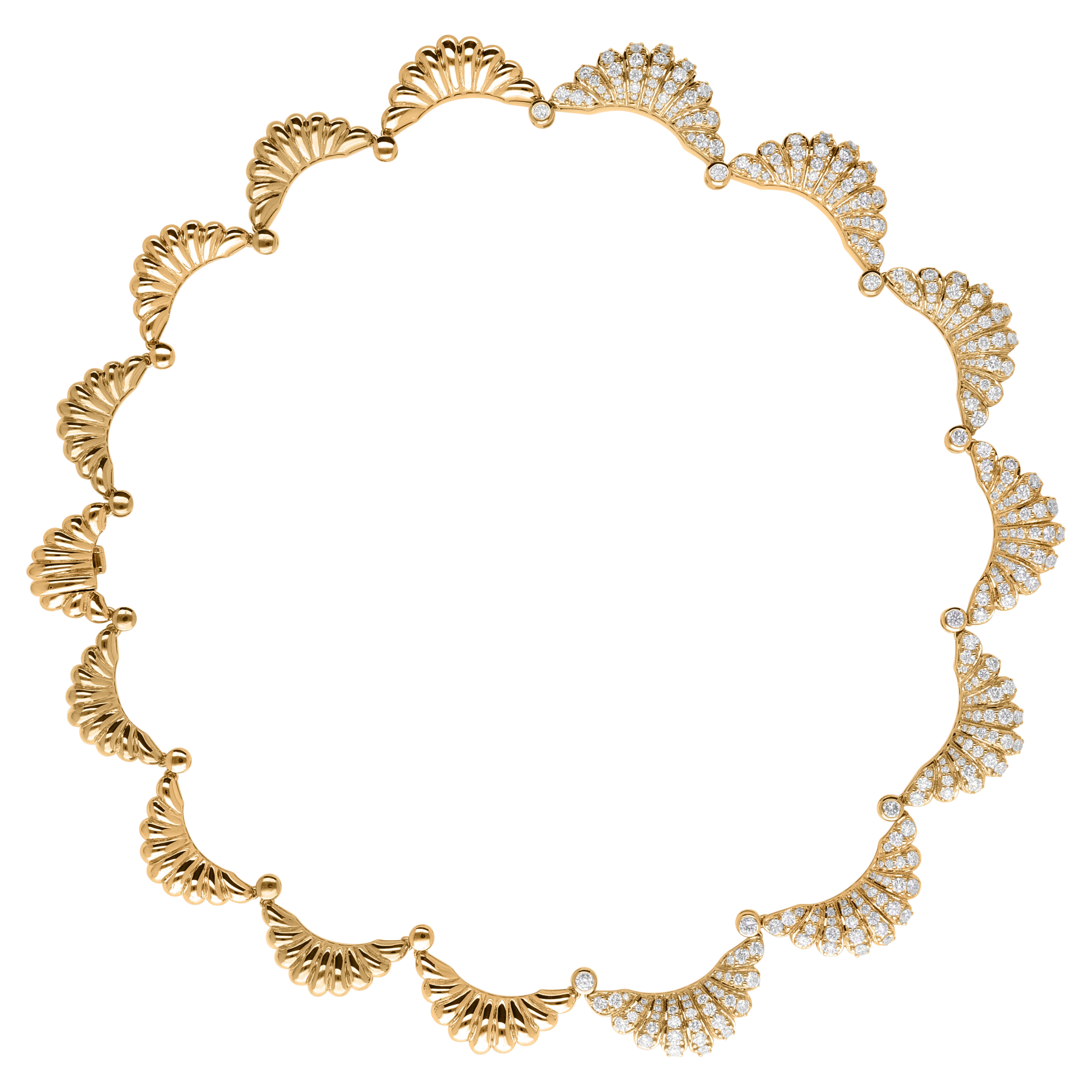 Collana girocollo con diamanti in oro 14K Croissant 6.96Ct Regalo per la nonna Tutta la tariffa pagata in vendita