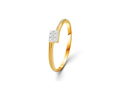14k Gold Cross Diamond Ring Stacking Ring Minimalist Diamond Ring