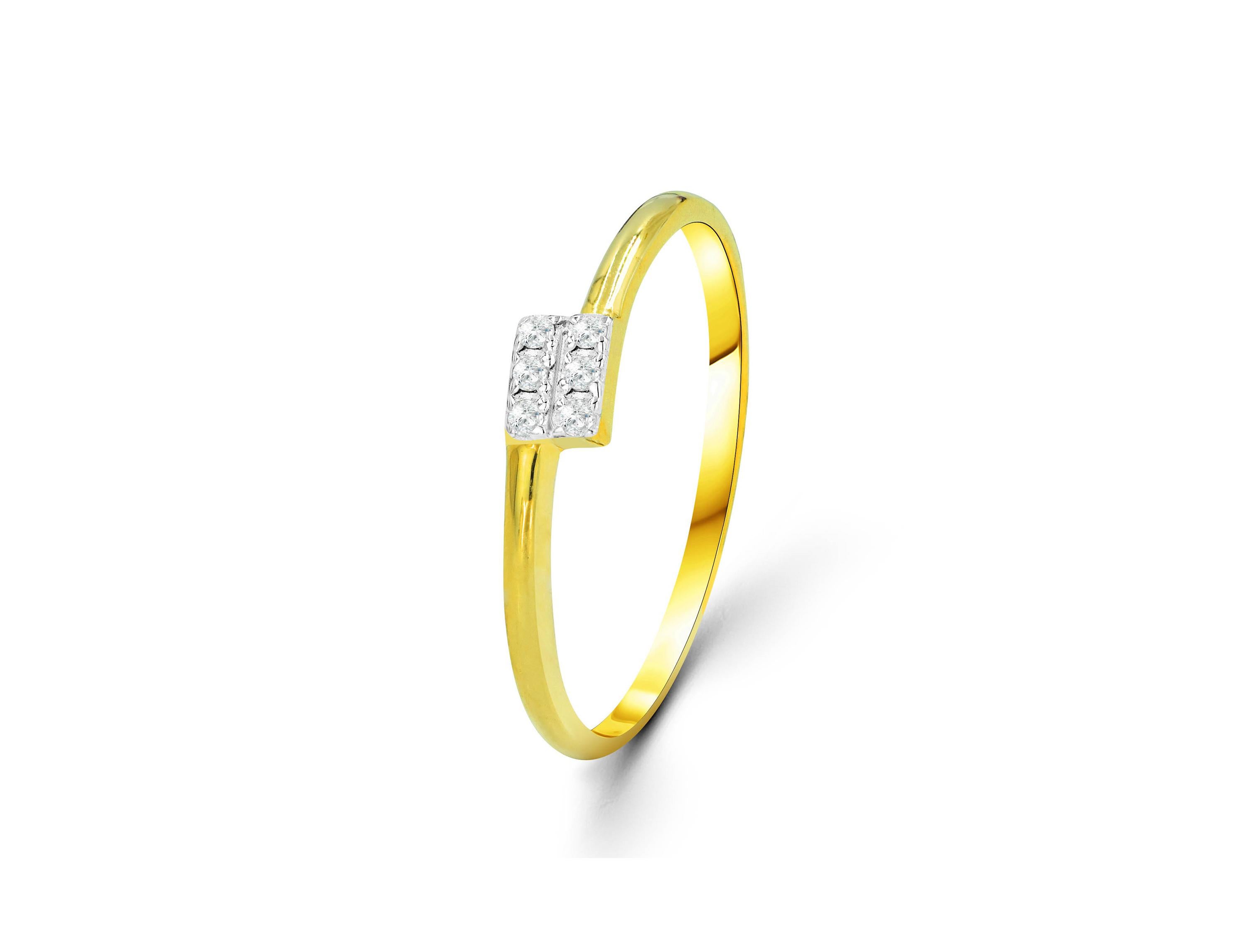 For Sale:  14k Gold Cross Diamond Ring Stacking Ring Minimalist Diamond Ring 3