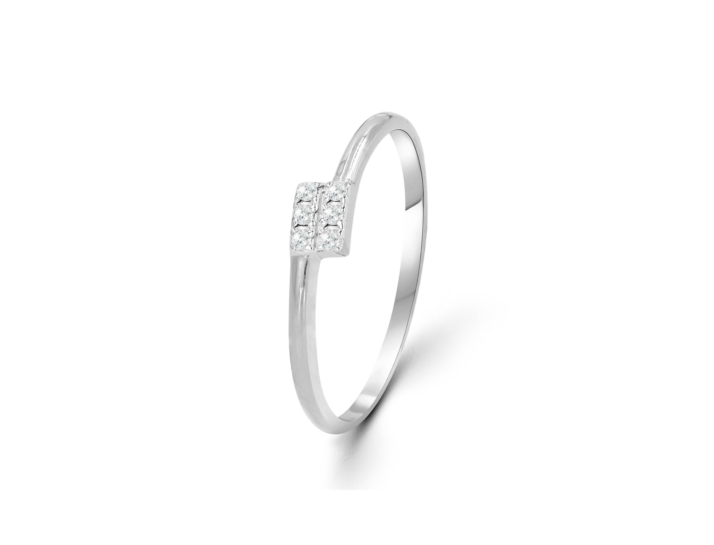 For Sale:  14k Gold Cross Diamond Ring Stacking Ring Minimalist Diamond Ring 4