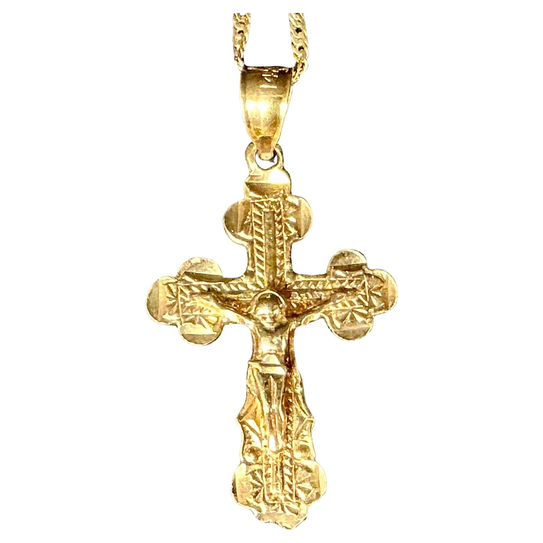 14K Gold Cross Pendant