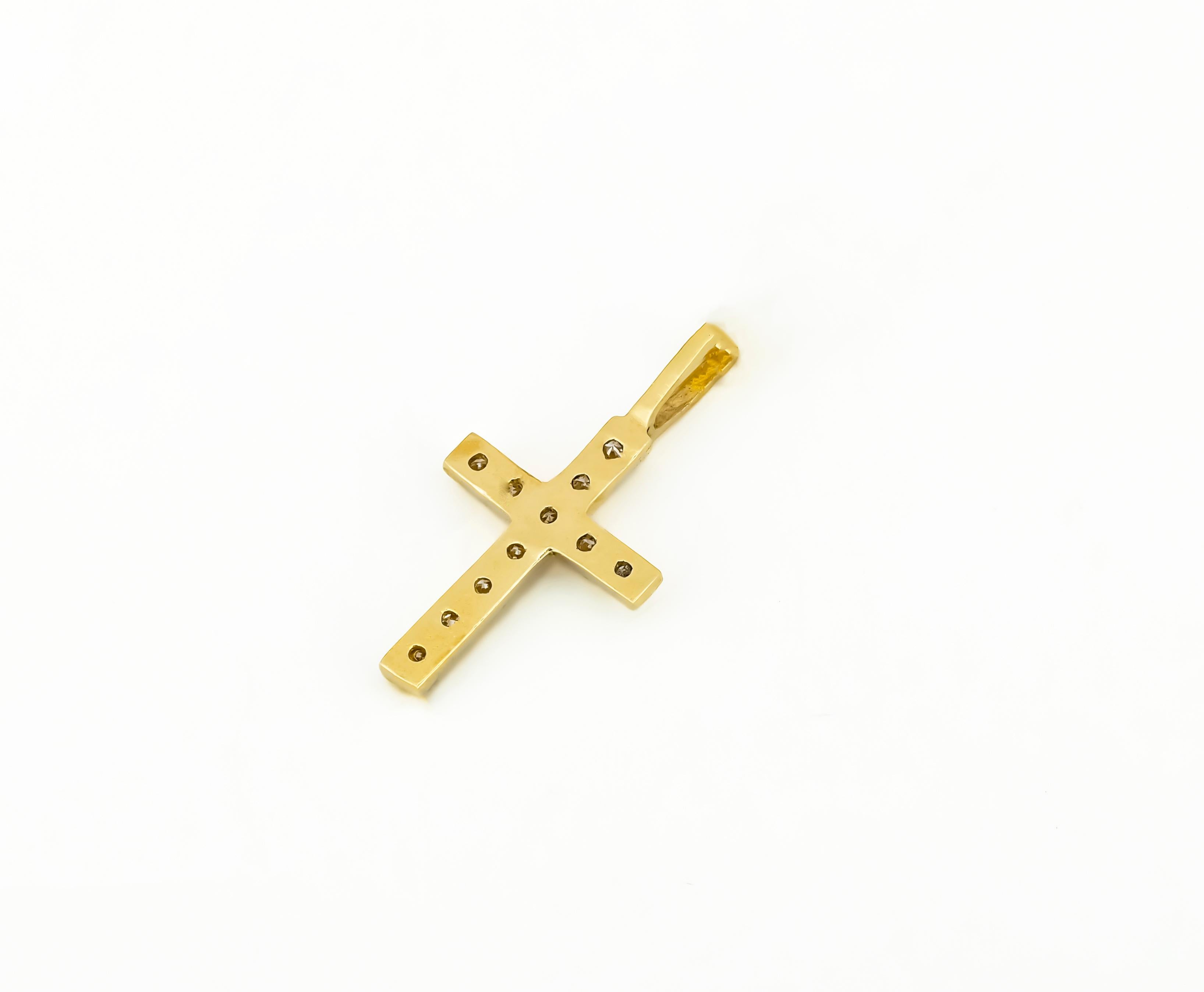 14k Gold cross pendant with diamonds 4