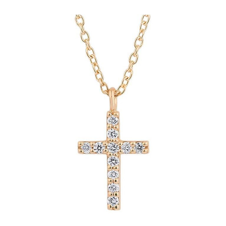 14 Karat Gold Kreuzanhänger mit Diamanten