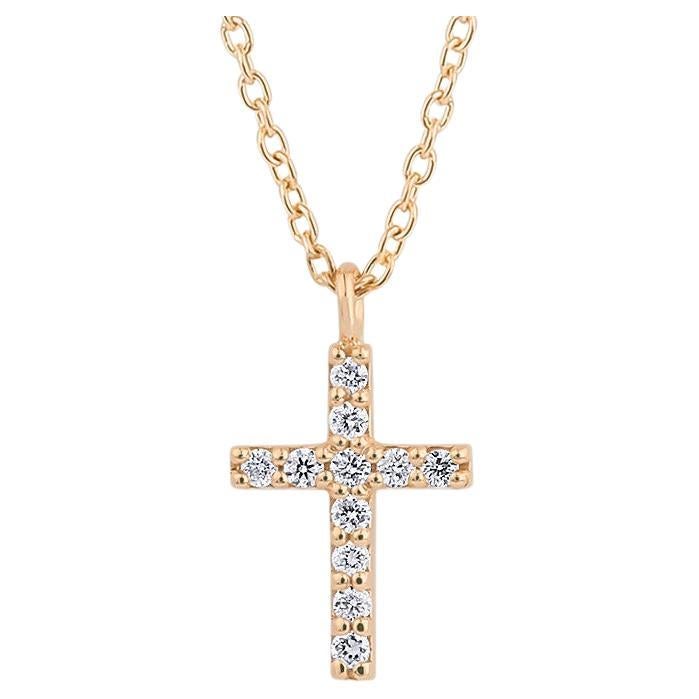 14k Gold cross pendant with diamonds