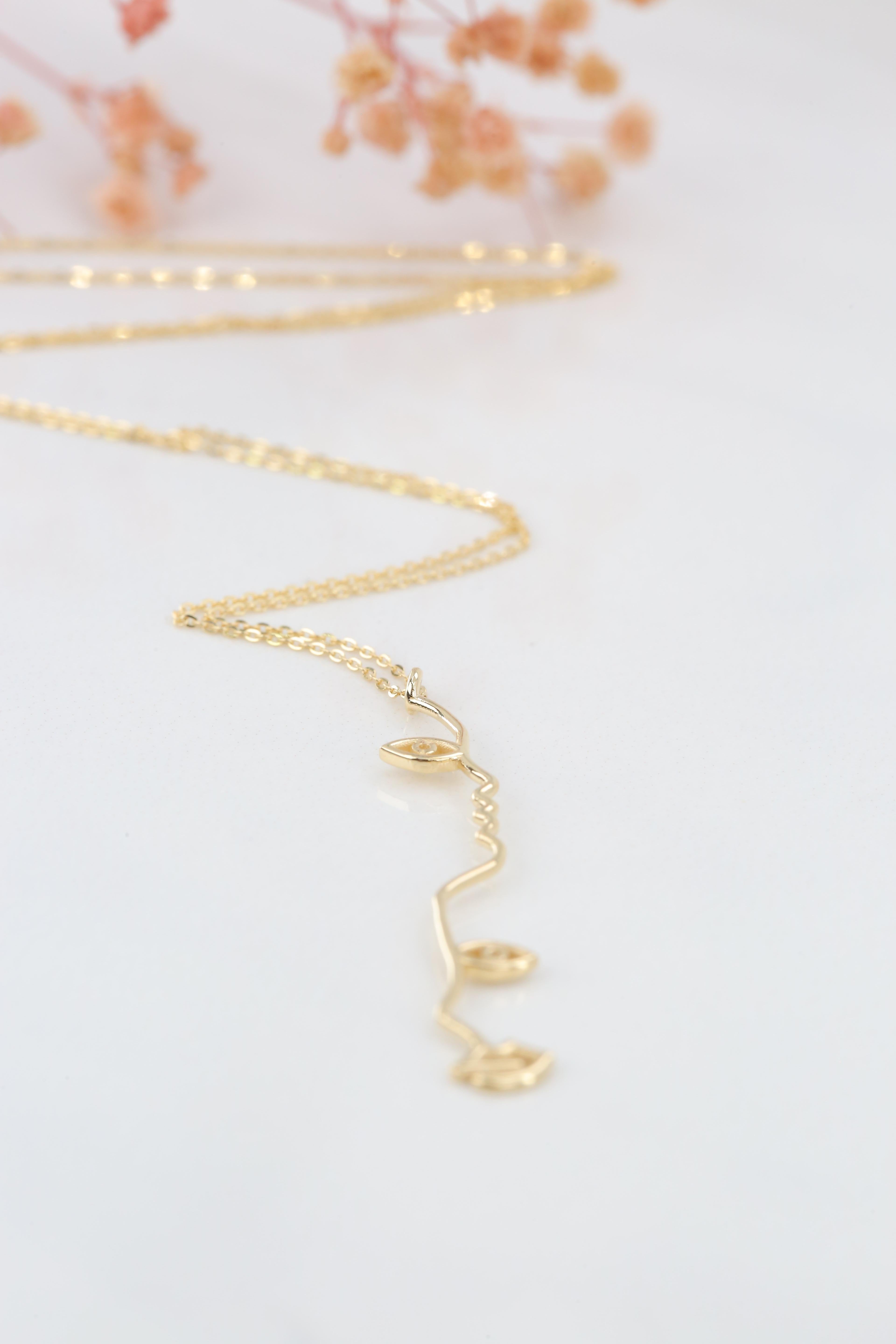 Anhänger-Halskette aus 18 Karat Gold mit kubischem Gesicht 3