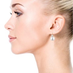 14K Gold Cultured Freshwater Pearl Lever Back Cubic Zirconia Accent Earrings