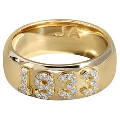 14k Gold Custom Diamond Initial Ring