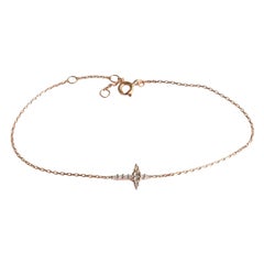 14k Gold Dainty Cross Bracelet Tiny Cross Diamond Bracelet