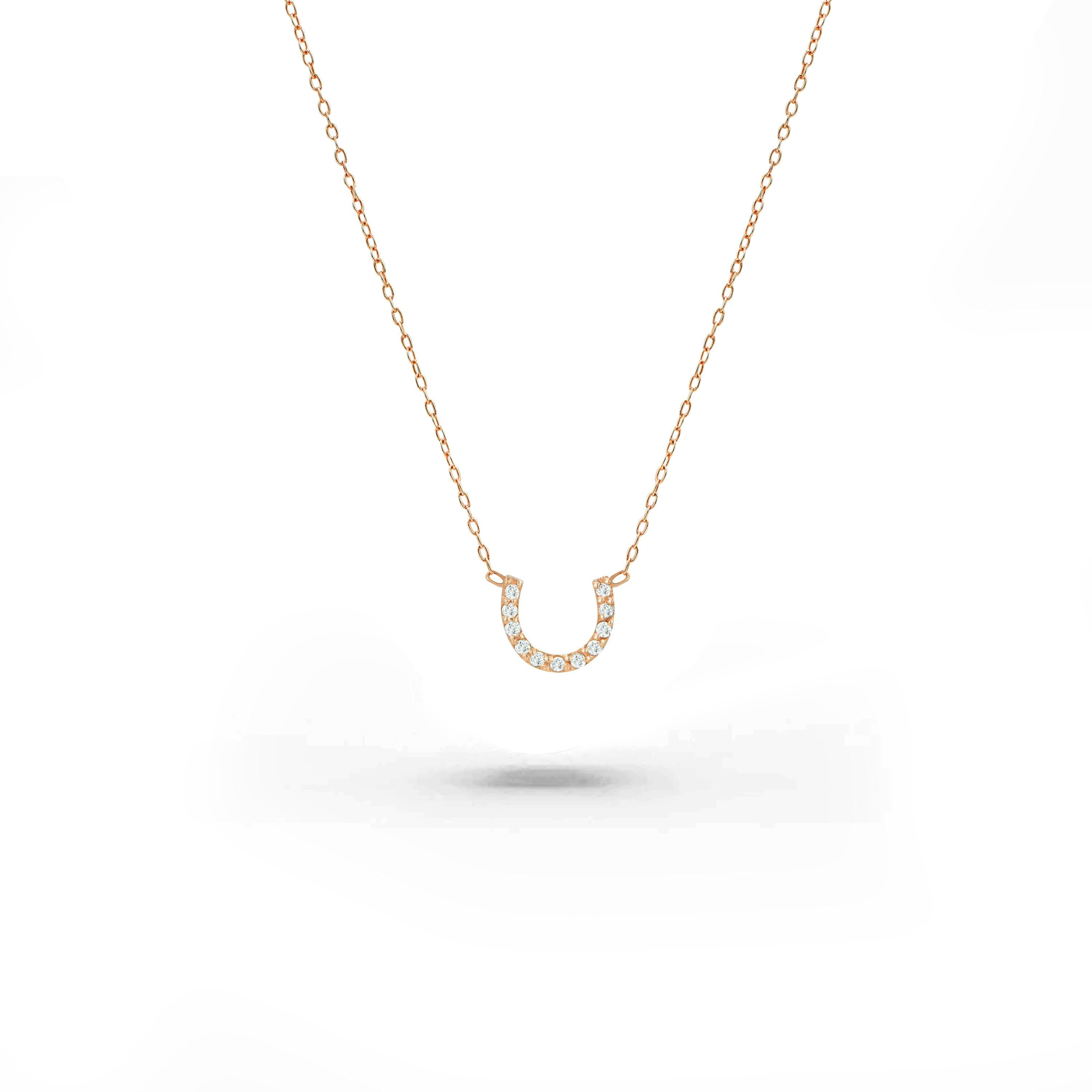 Dainty Horseshoe Diamond Necklace is made of 14k solid gold available in three colors of gold, White gold / Rose Gold / Yellow Gold.

Lightweight and gorgeous natural genuine round cut diamond. Each diamond is hand selected by me to ensure quality