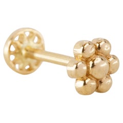 14K Gold Daisy Flower Piercing, Gold Stud Earring