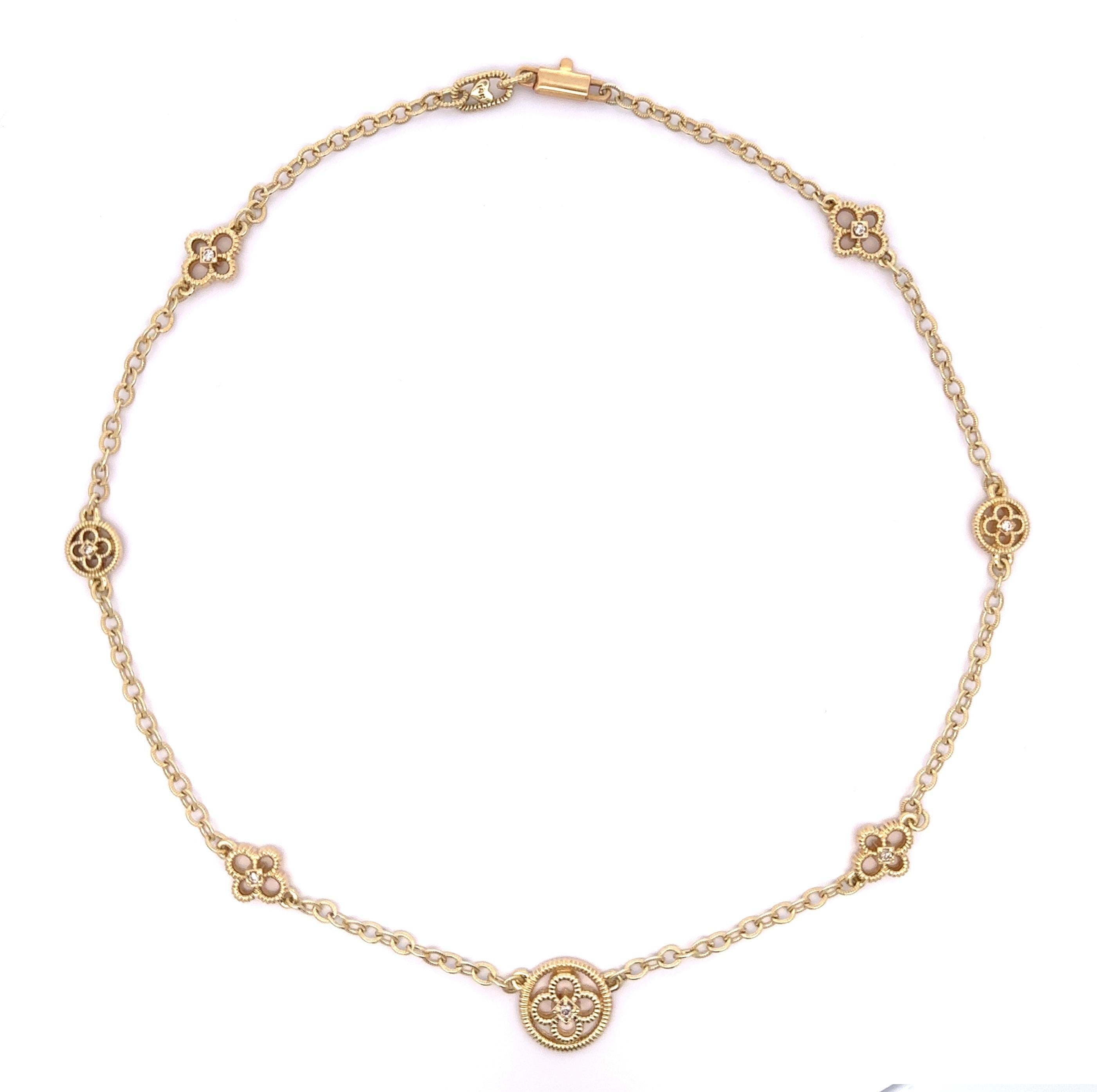 Donna Collana con diamante in oro 14k da 17