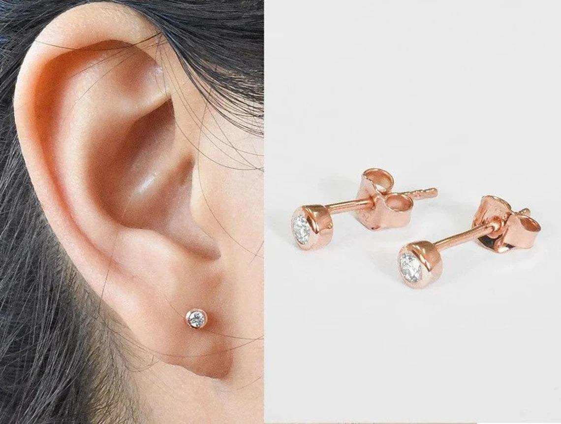 dainty diamond earrings