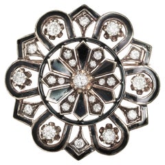 14K Gold Diamond and Enamel Brooch 14K Gold Diamond and Enamel Brooch