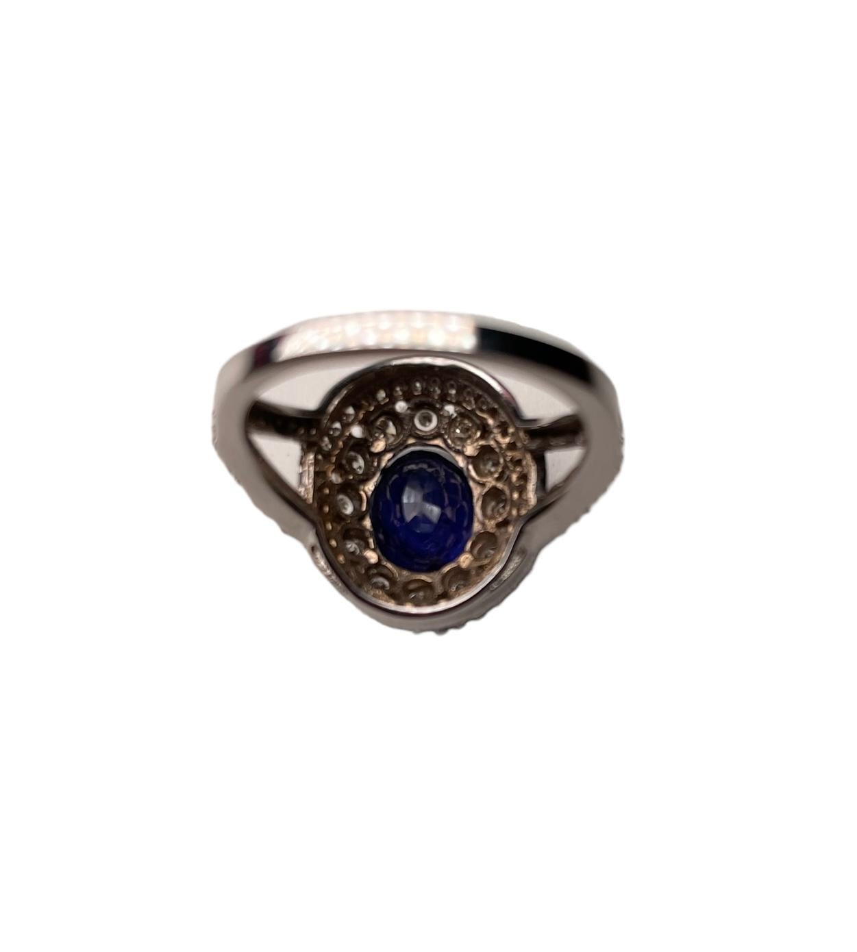 14K Gold Diamond And Sapphire Ring For Sale 5