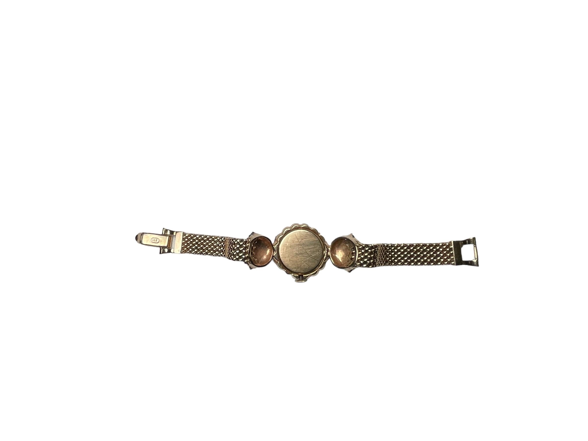 14K Gold, Diamond and Sapphires Hidden Watch Bracelet For Sale 8