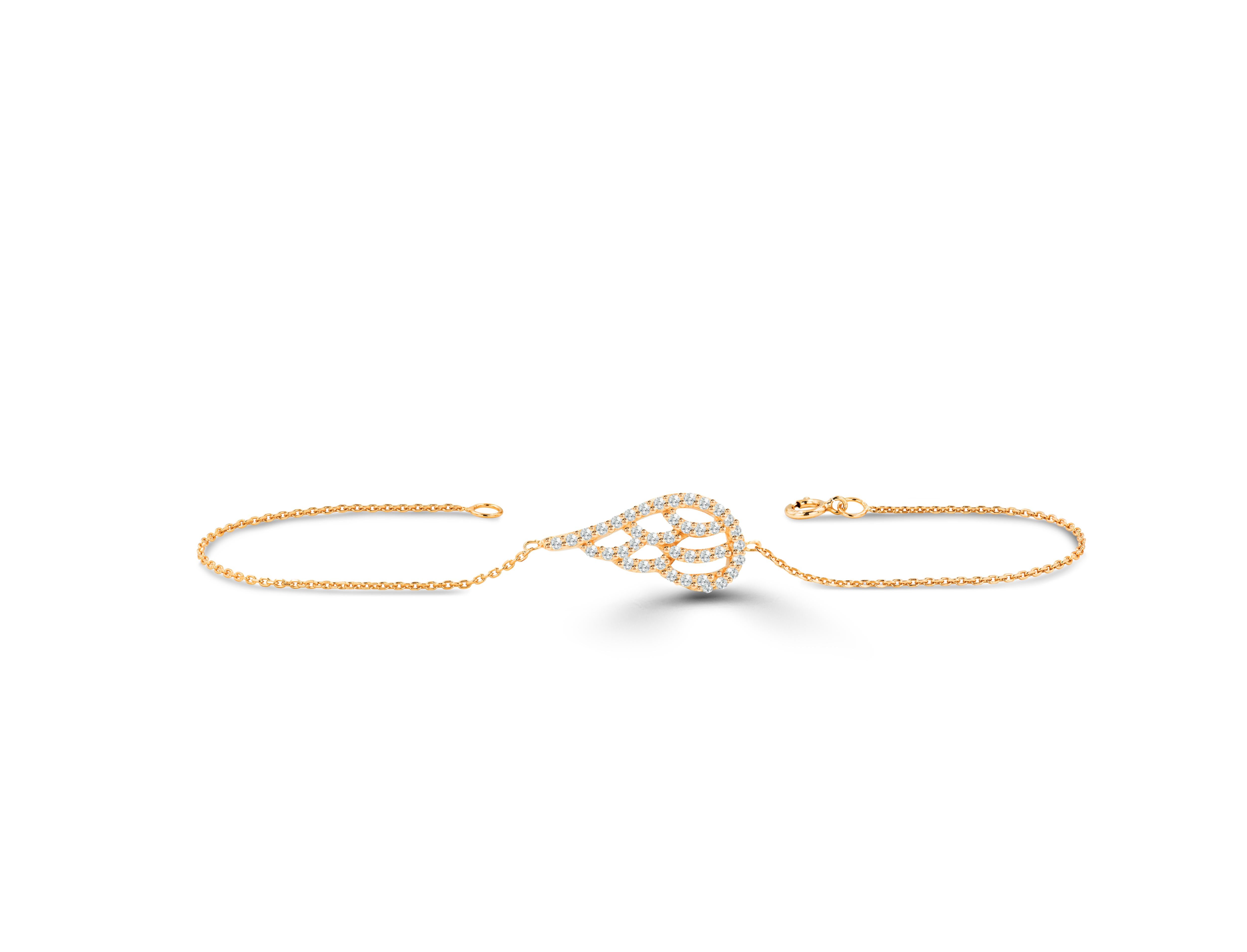 0.26 Carat diamond angel bracelet is meant to protect you from negative energy whenever worn. Handcrafted by the master setter in our studio. The diamonds are personally selected to ensure quality and genuineness.  Wear this bracelet with love. Made