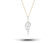 14k Gold Diamond Angel Wing Necklace Angel Protect Charm Pendant Necklace