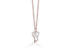 14k Gold Diamant-Anhänger-Halskette Minimalistische Herz Guardian Engel-Halskette